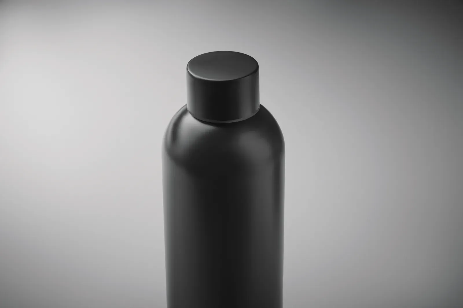 Athena Plus – Single Wall Bottle Recycled Stainless Steel (90% Recycled Stainless Steel and 10% Stainless Steel) with Rubber — Black