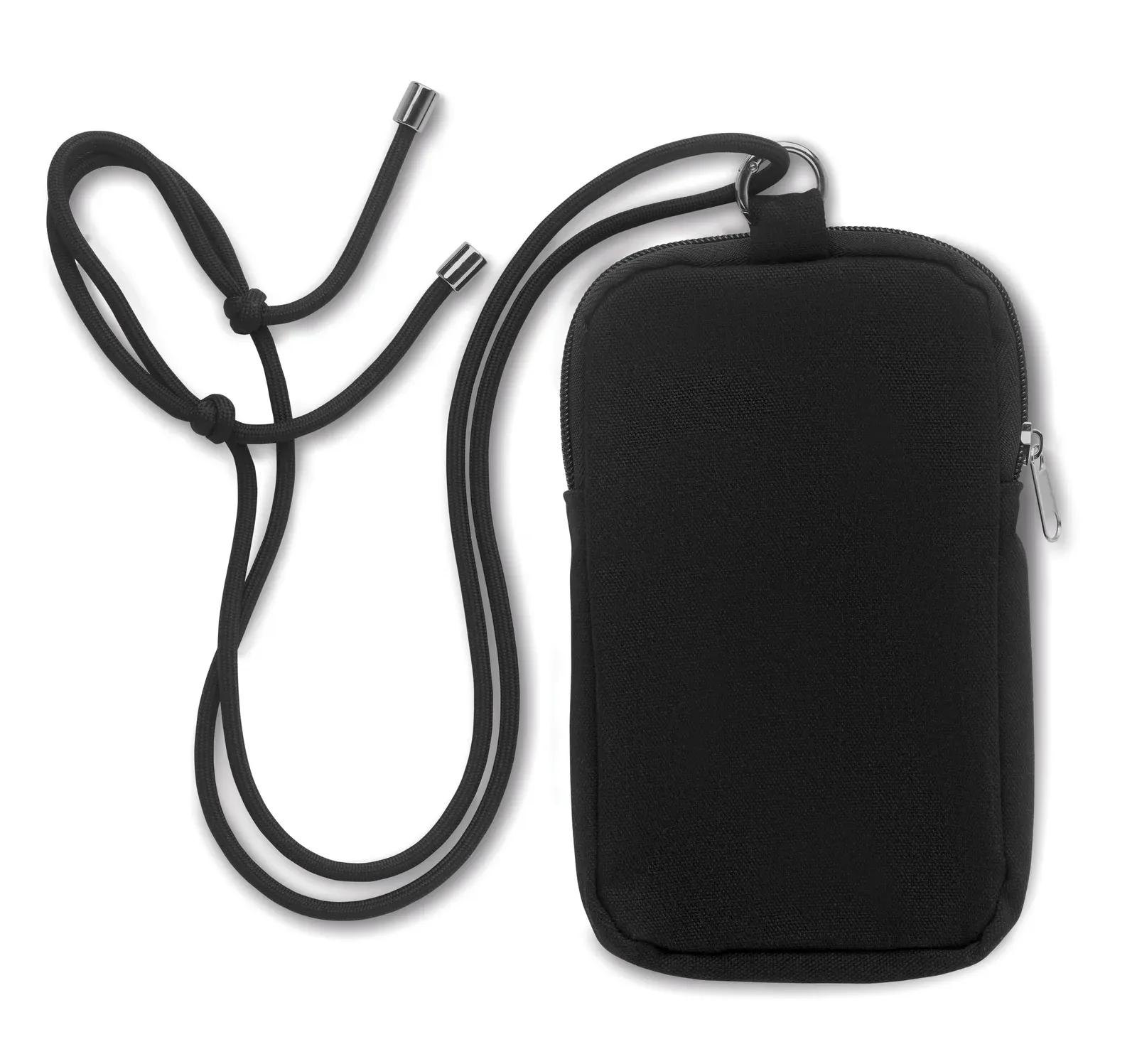 Recycled Cotton Bag Mobibolsa with Adjustable Strap 12X19 cm — Black