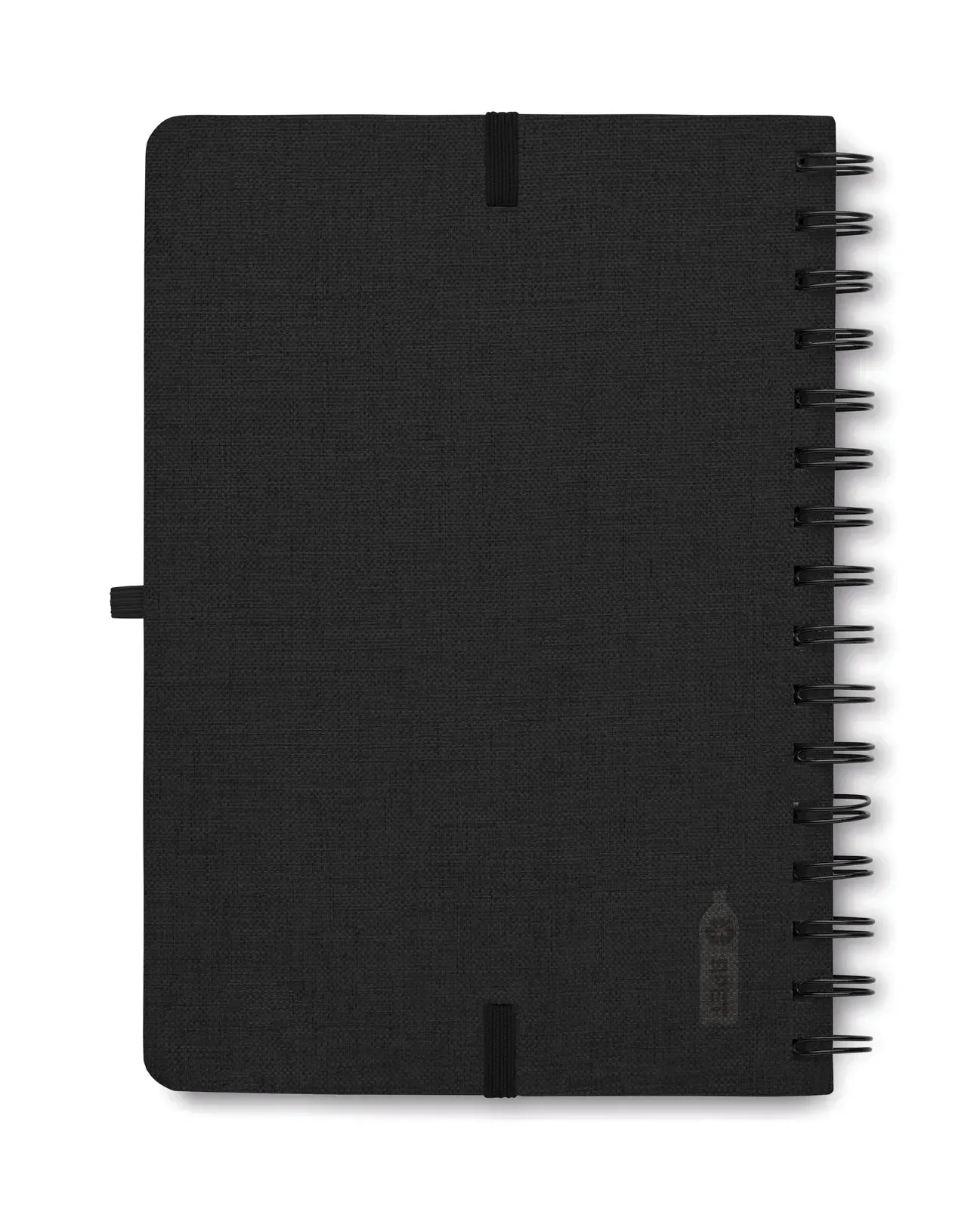 Strata A5 RPET Notebook with Phone Stand – Twin-Wire, 160-Page Recycled Refill — Black