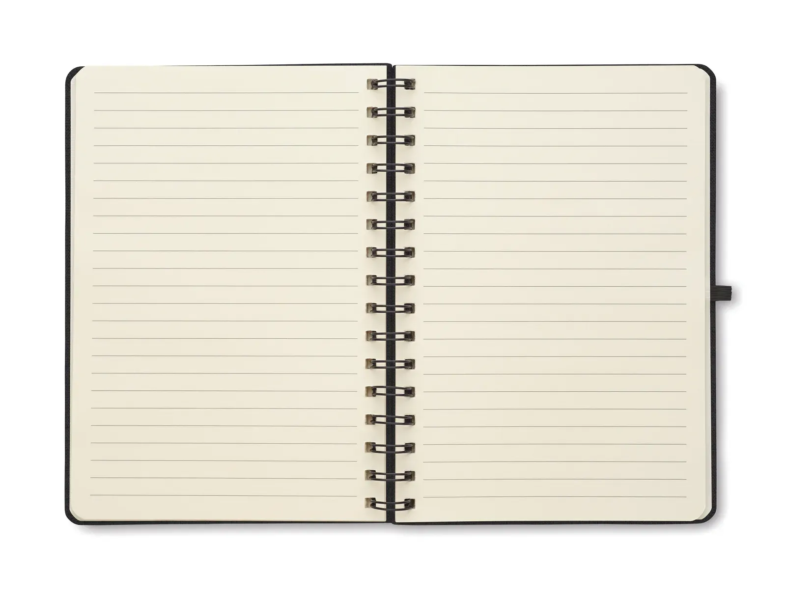 Strata A5 RPET Notebook with Phone Stand – Twin-Wire, 160-Page Recycled Refill — Black