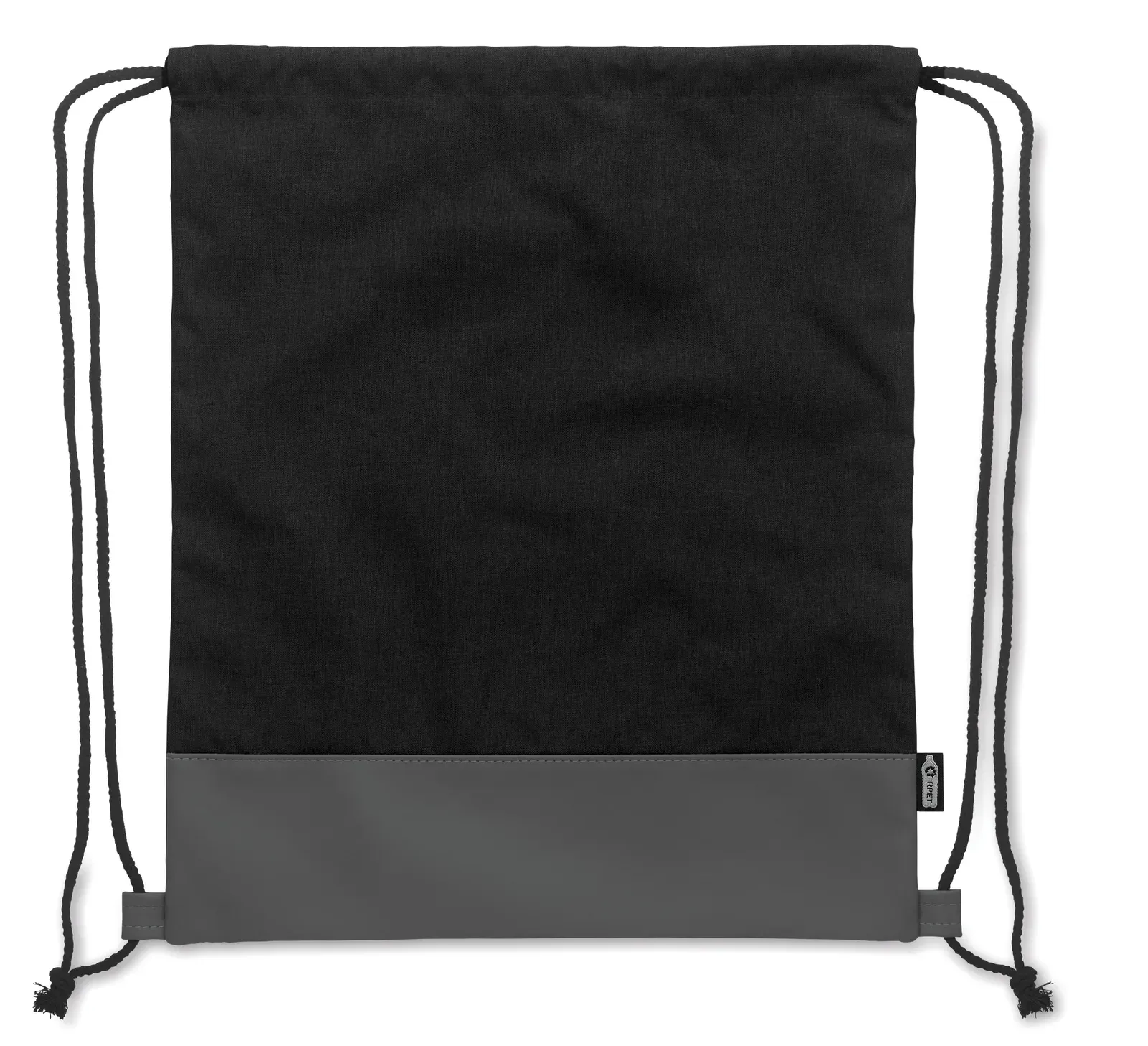 RPET Drawstring Bag Libag with 300d RPET 40X48 cm MO2527 Drawstring Bag — Black