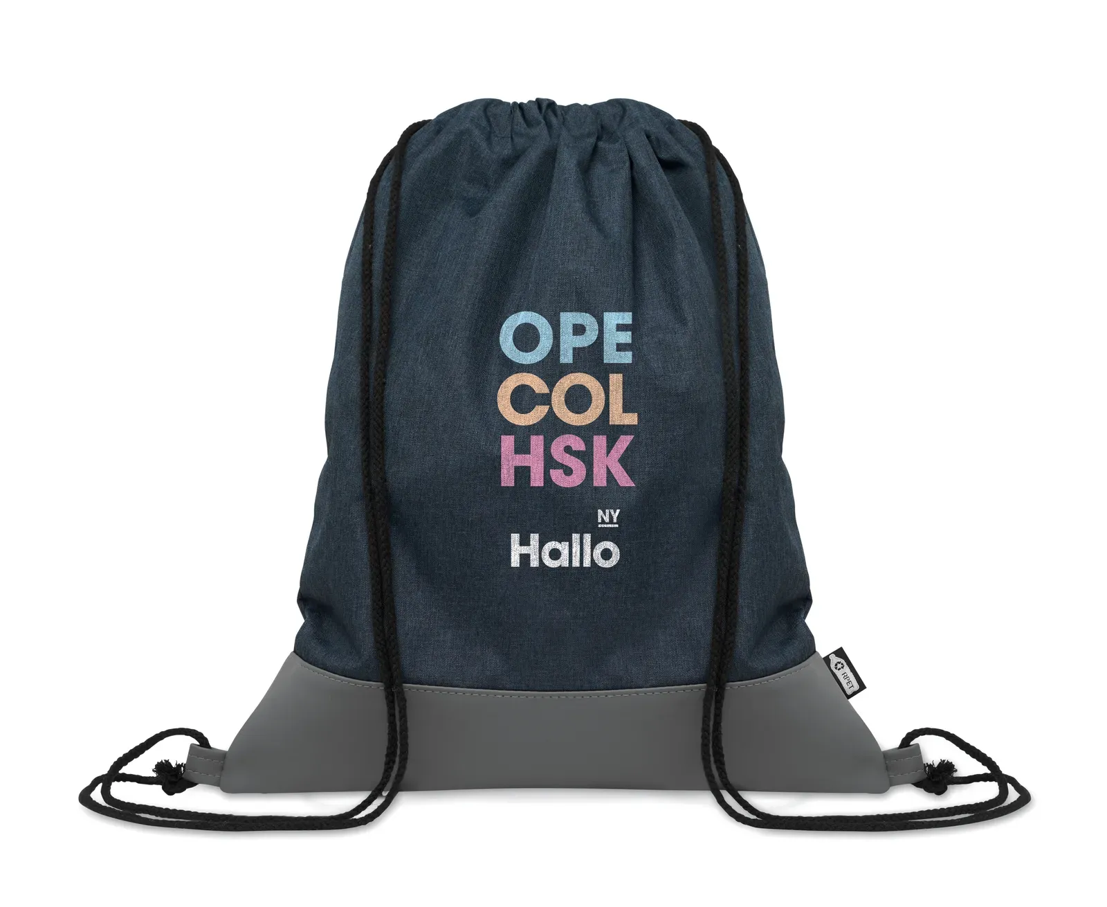 RPET Drawstring Bag Libag with 300d RPET 40X48 cm MO2527 Drawstring Bag — French Navy