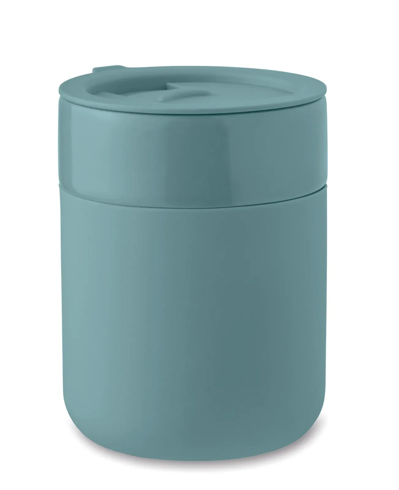 Qeram – Ceramic Tumbler with Silicone Sleeve and PP Lid — Petrol