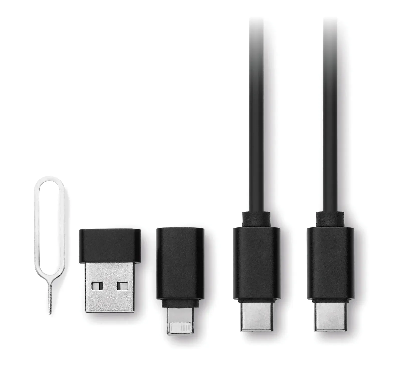 Cawatt 4-in-1 Charging Cable Set with 15W Wireless Charger — Black
