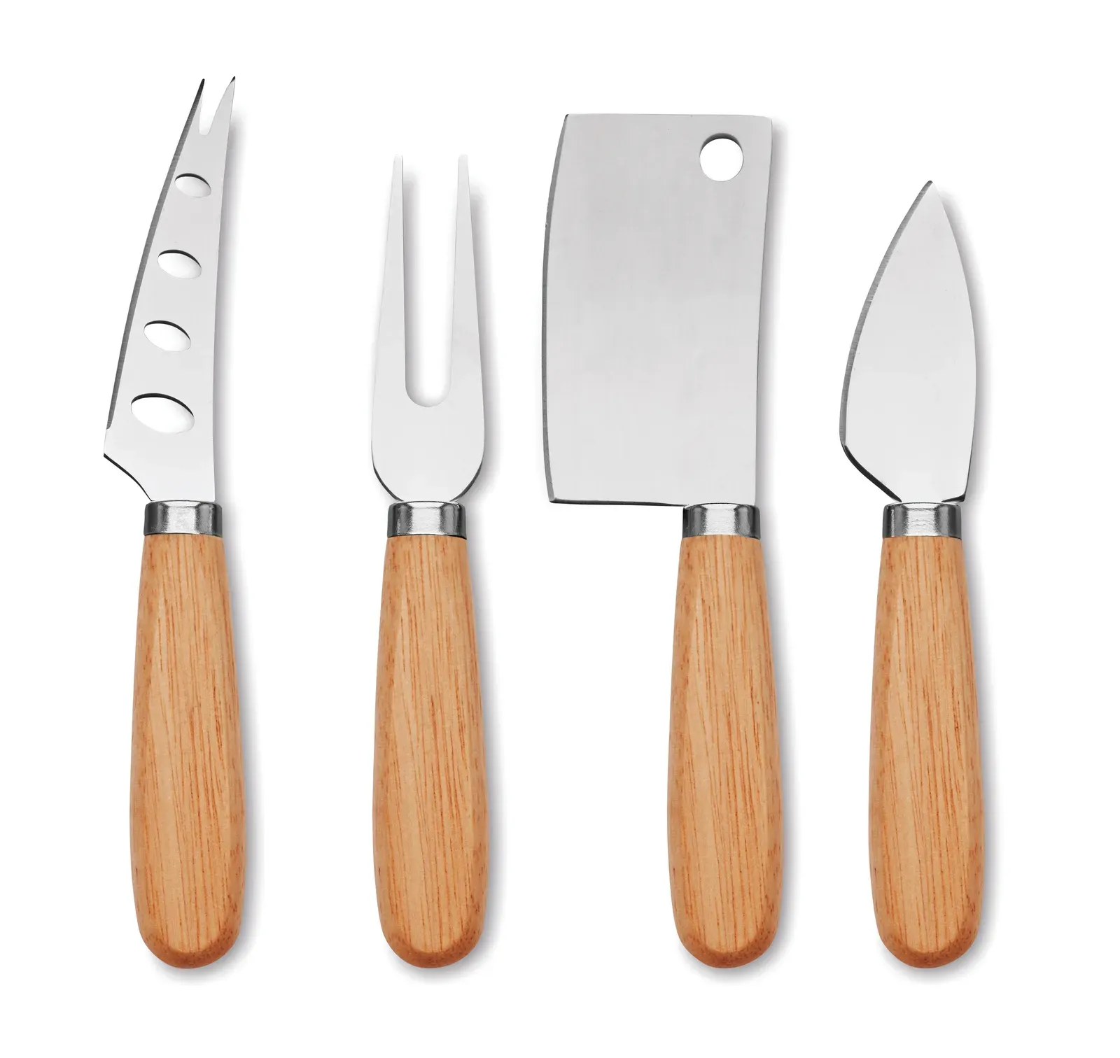 Camembert – Bamboo Cheese and Wine Set; Includes a Stainless Steel Knife, Cheese Peeler, Bottle Opener and Wine Stopper — Wood