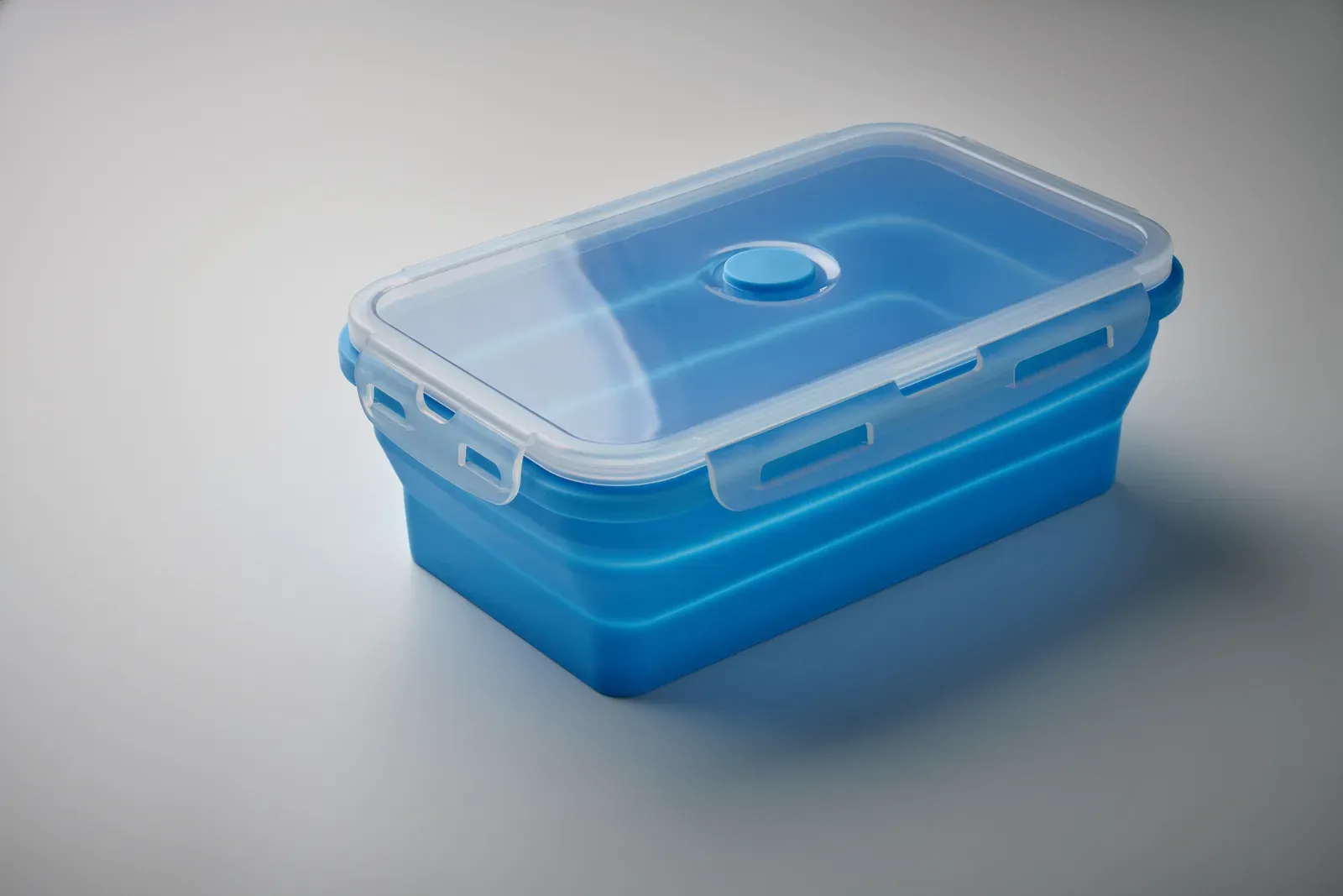 Kolapso – Collapsible Silicone Lunch Box with PP Lid and Silicone Valve — Baby Blue