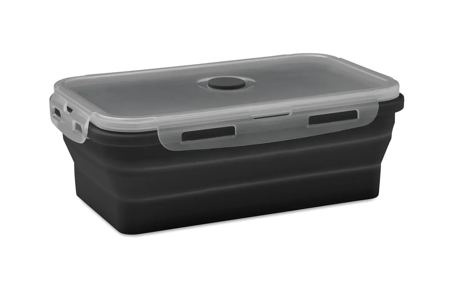 Kolapso – Collapsible Silicone Lunch Box with PP Lid and Silicone Valve — Black