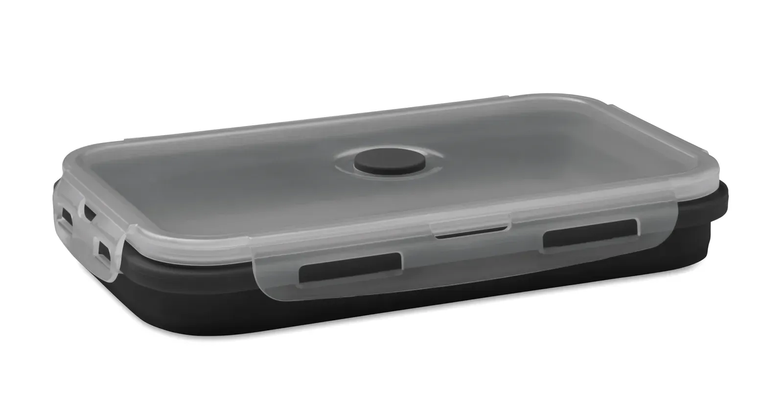 Kolapso – Collapsible Silicone Lunch Box with PP Lid and Silicone Valve — Black