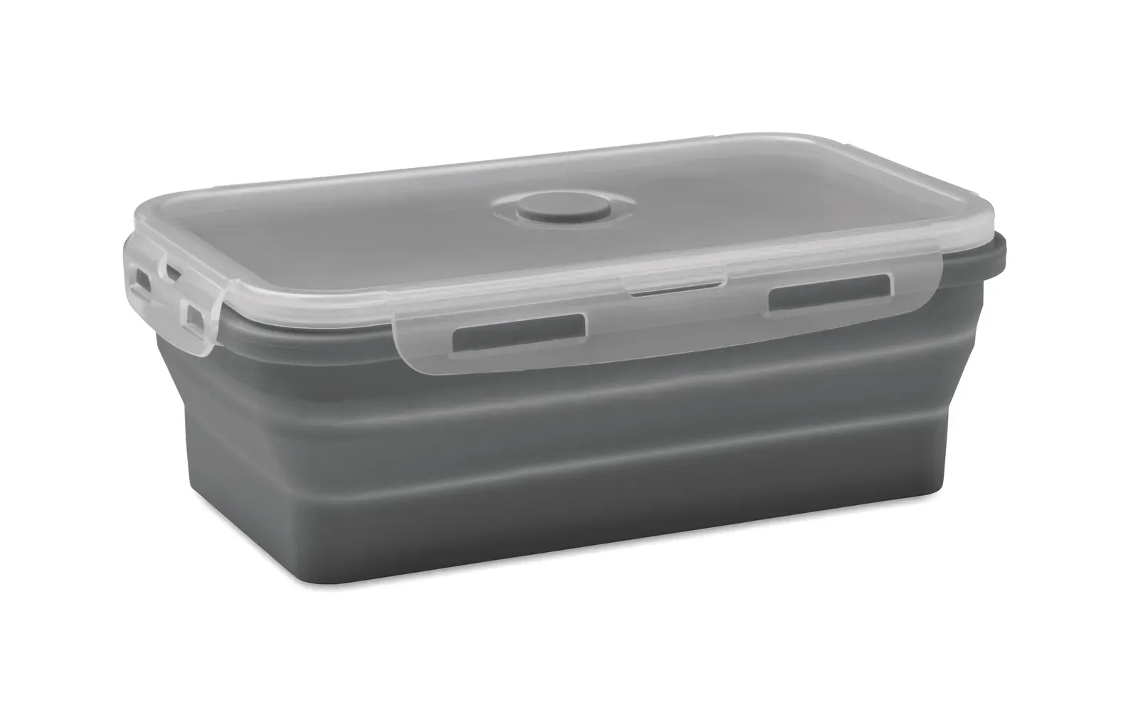 Kolapso – Collapsible Silicone Lunch Box with PP Lid and Silicone Valve — Stone Grey