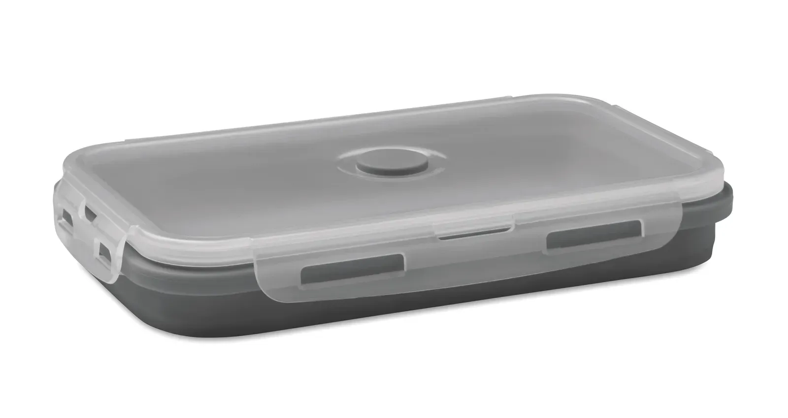 Kolapso – Collapsible Silicone Lunch Box with PP Lid and Silicone Valve — Stone Grey