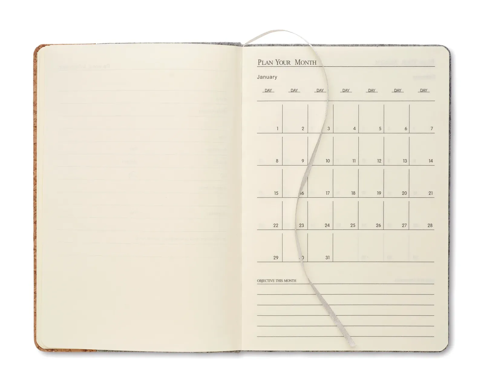 Corkbook A5 RPET Felt & Cork Notebook – 160-Page FSC-Certified Refill with Pen Loop — Grey