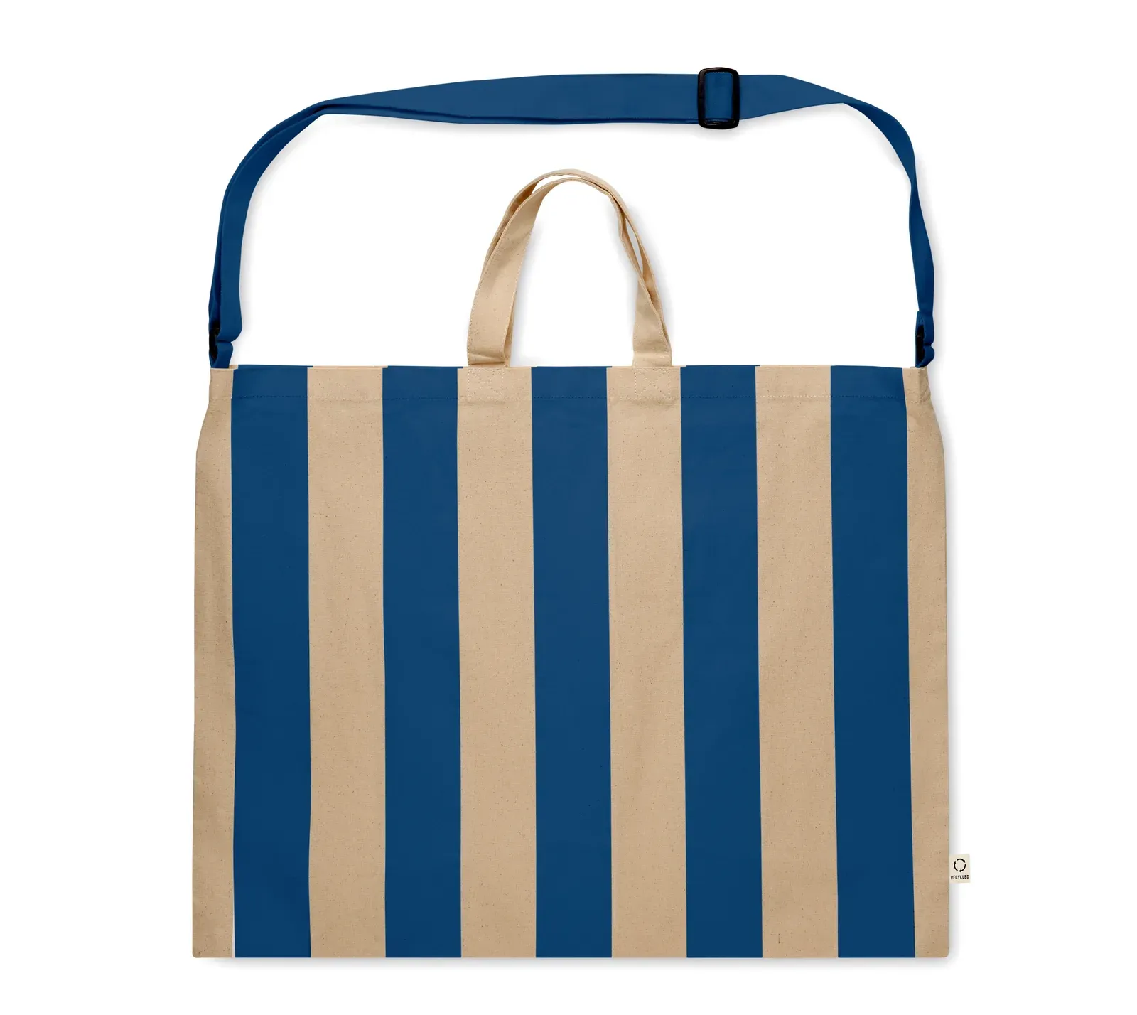 Recycled Cotton Beach Bag Laguna with Short Handles 46X16X60 cm — Royal Blue