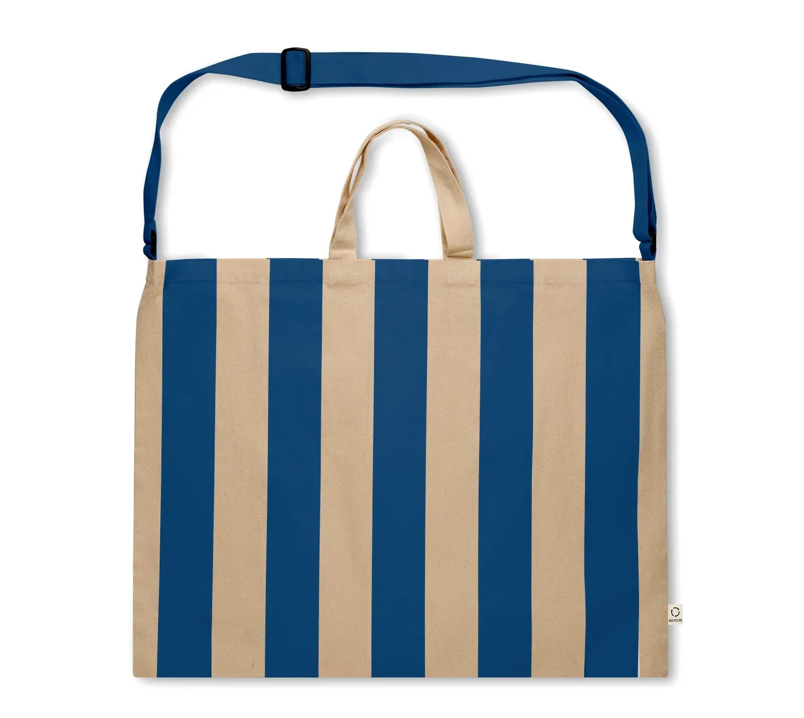 Recycled Cotton Beach Bag Laguna with Short Handles 46X16X60 cm — Royal Blue