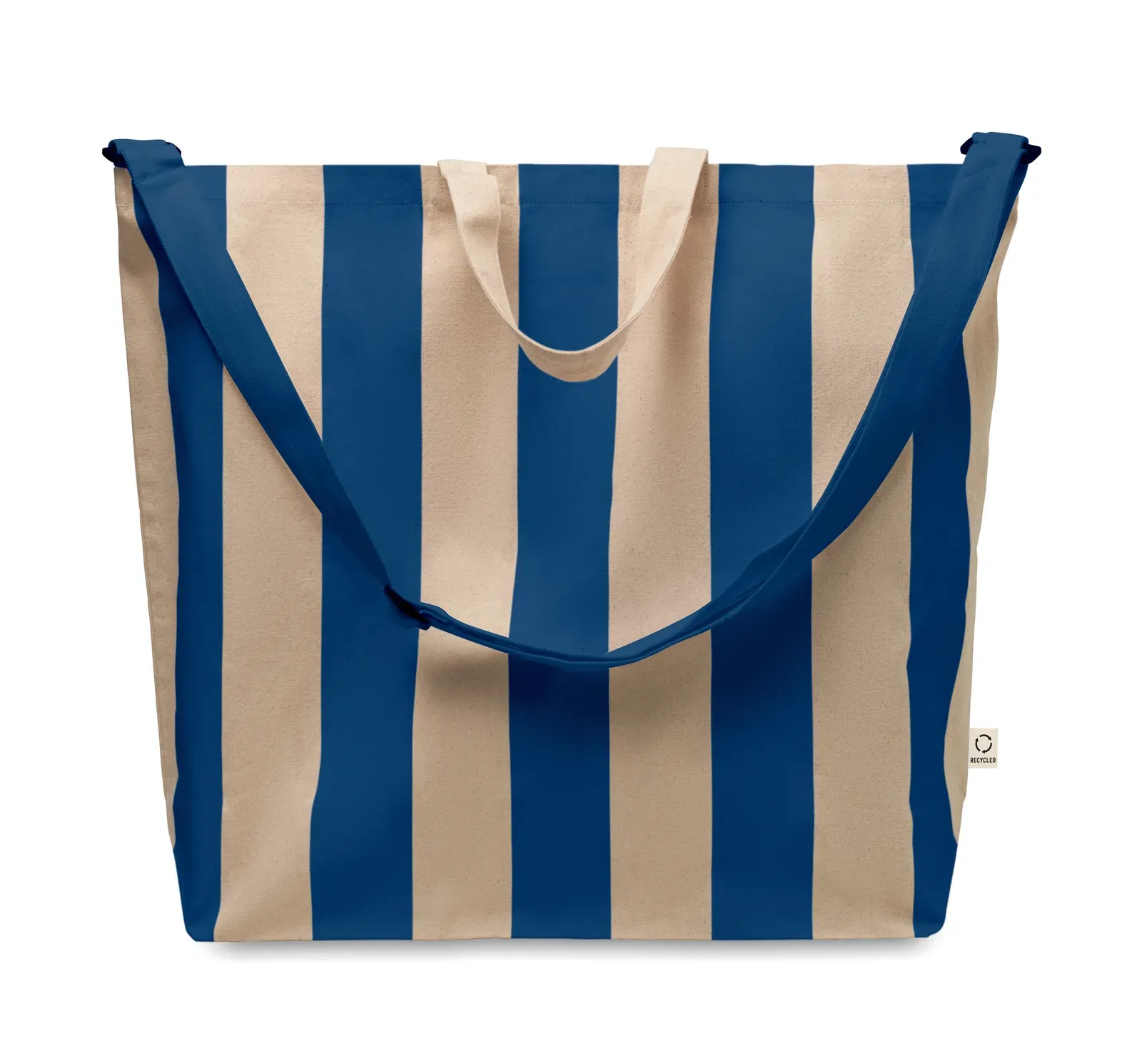 Recycled Cotton Beach Bag Laguna with Short Handles 46X16X60 cm — Royal Blue