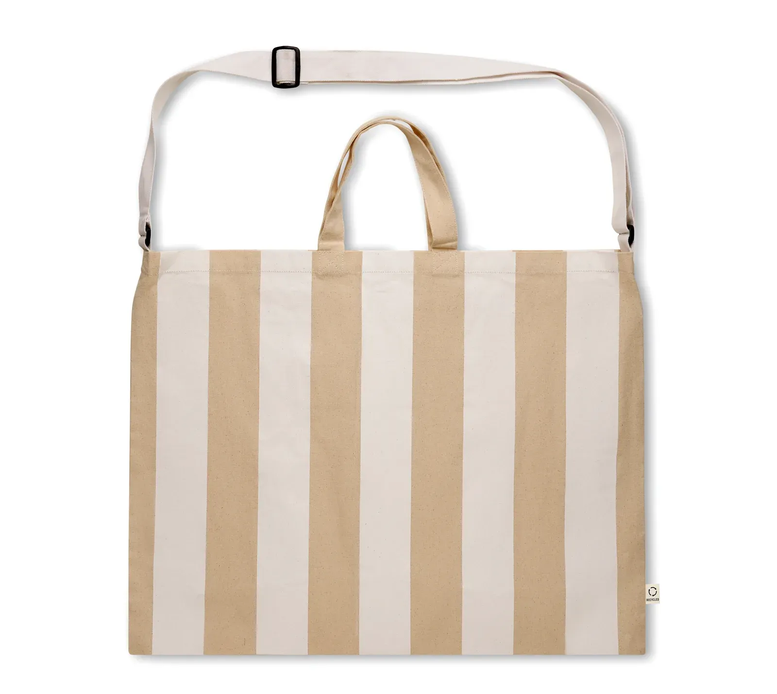 Recycled Cotton Beach Bag Laguna with Short Handles 46X16X60 cm — White