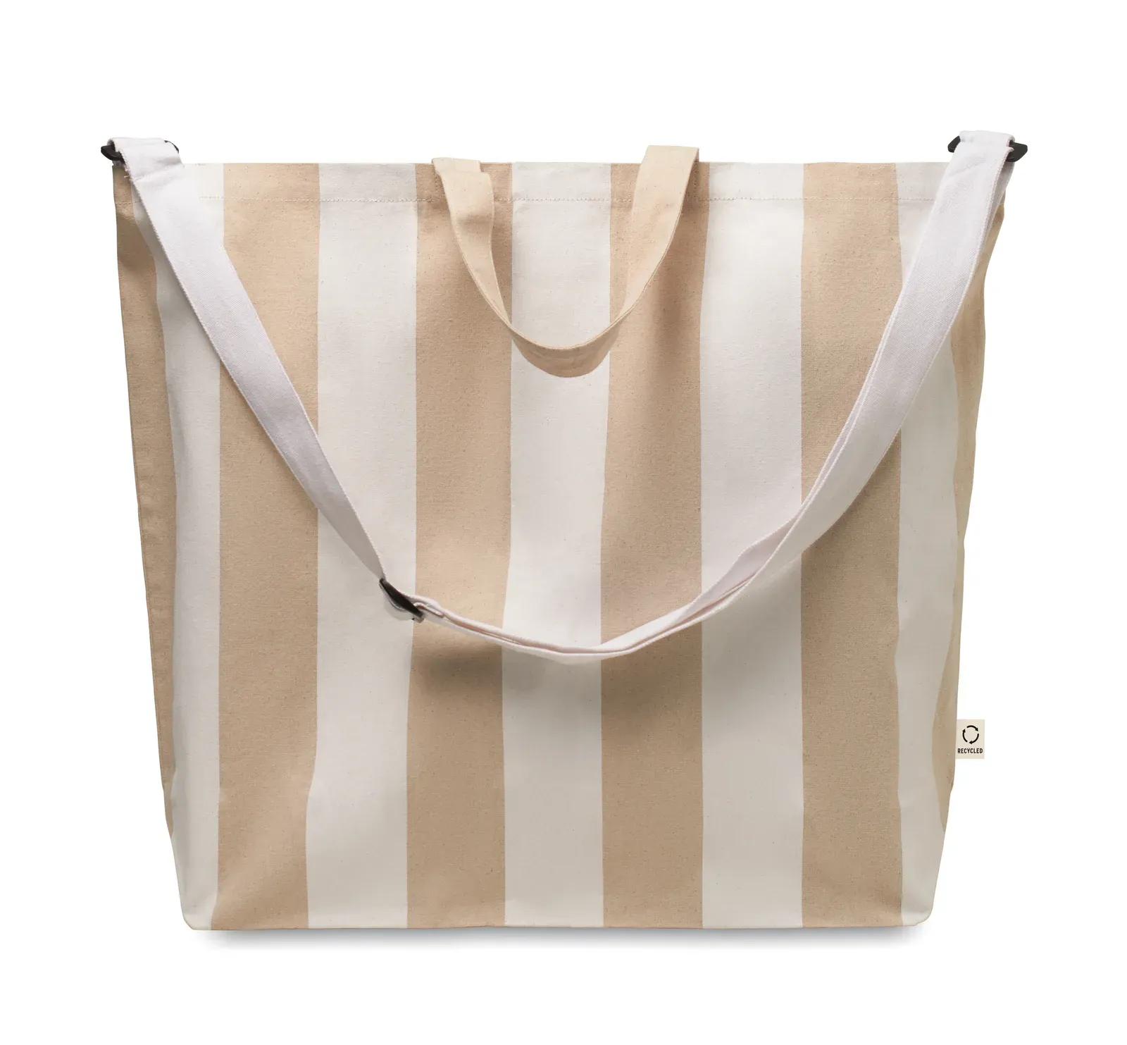 Recycled Cotton Beach Bag Laguna with Short Handles 46X16X60 cm — White