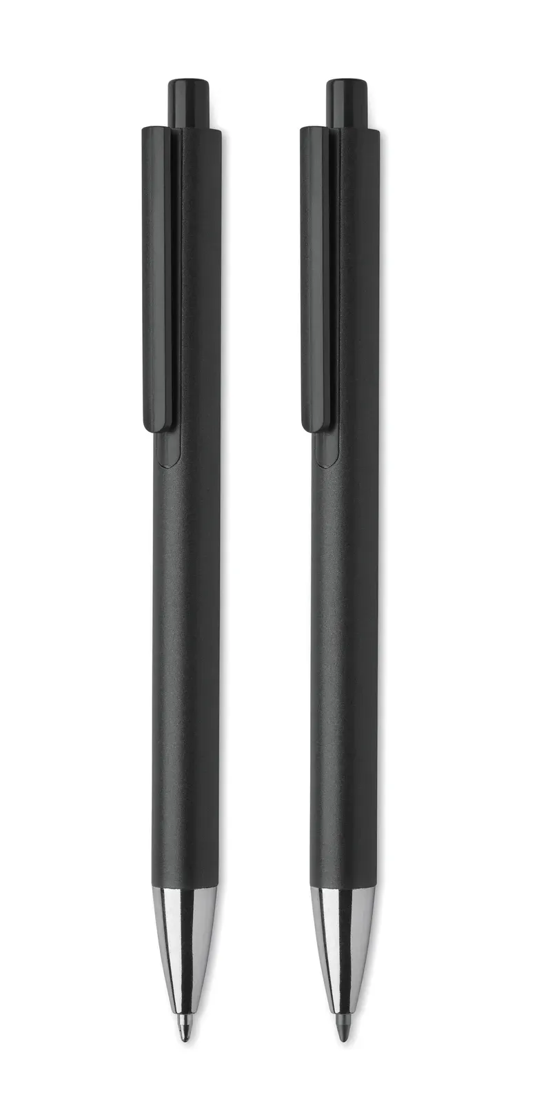 Orwell Recycled Aluminium Pen Duo – Ball Pen & Graphite Pen Set — Black