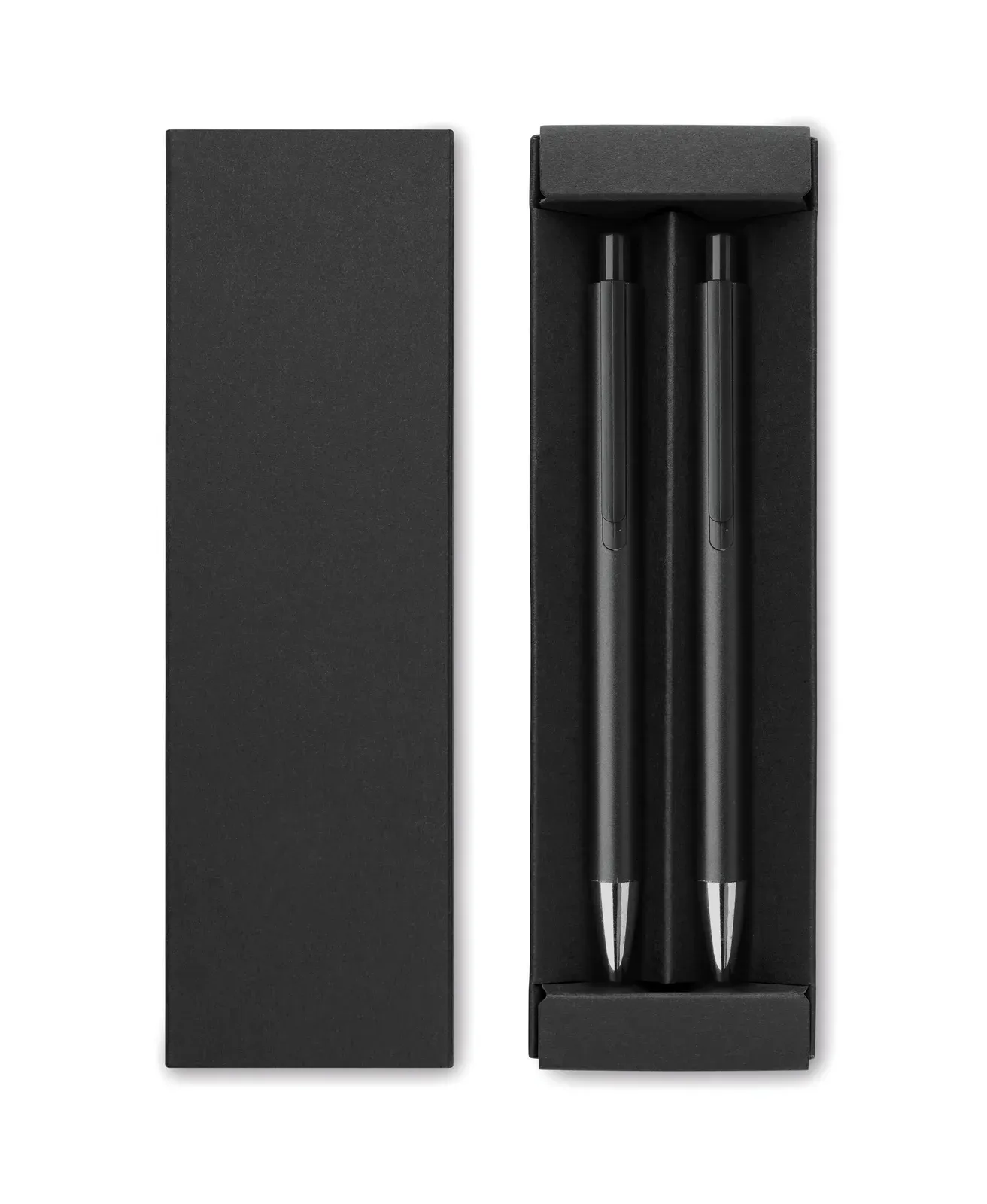 Orwell Recycled Aluminium Pen Duo – Ball Pen & Graphite Pen Set — Black