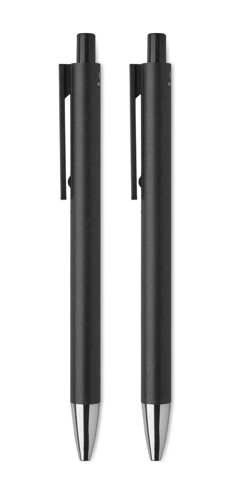 Orwell Recycled Aluminium Pen Duo – Ball Pen & Graphite Pen Set — Black