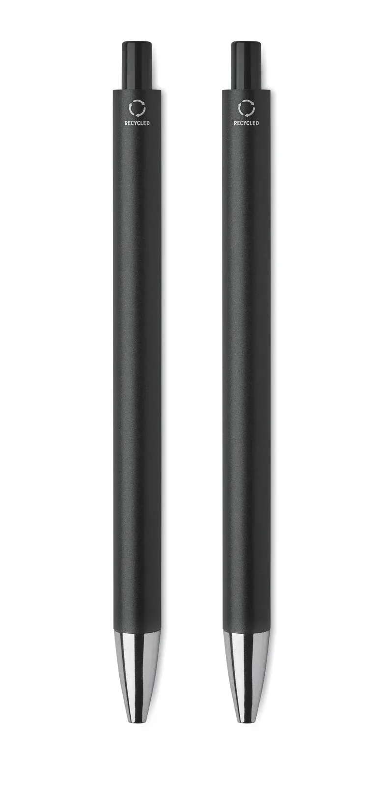Orwell Recycled Aluminium Pen Duo – Ball Pen & Graphite Pen Set — Black