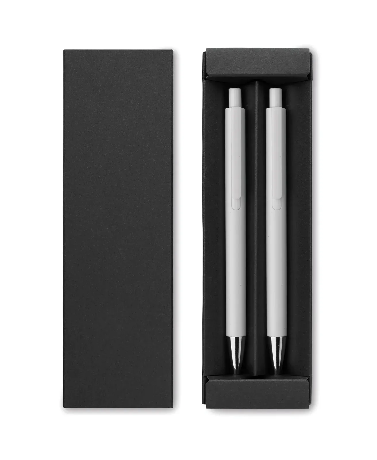 Orwell Recycled Aluminium Pen Duo – Ball Pen & Graphite Pen Set — White