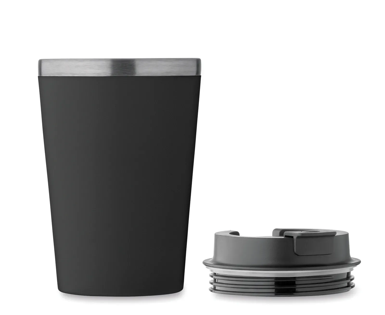 Blerm – Double Wall Tumbler in PP Outer Wall with Inner Wall in Recycled Stainless Steel — Black