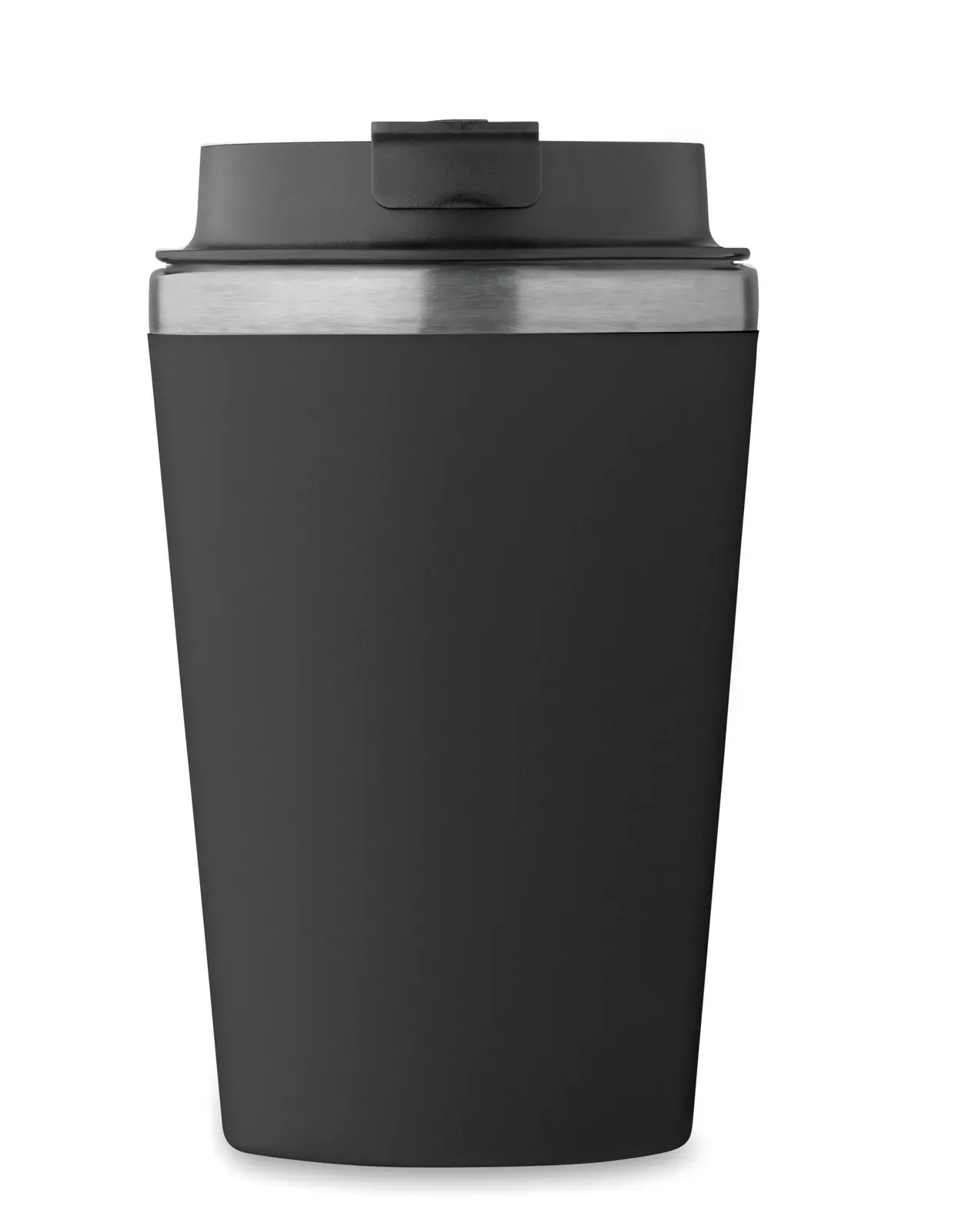 Blerm – Double Wall Tumbler in PP Outer Wall with Inner Wall in Recycled Stainless Steel — Black