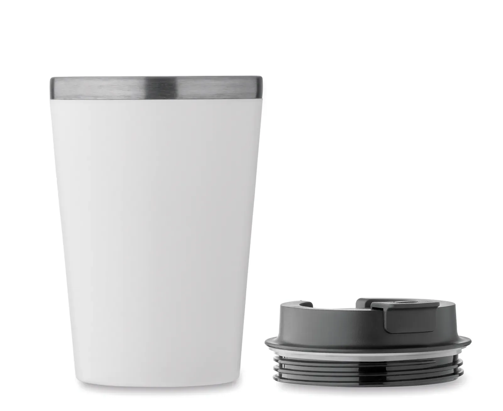 Blerm – Double Wall Tumbler in PP Outer Wall with Inner Wall in Recycled Stainless Steel — White
