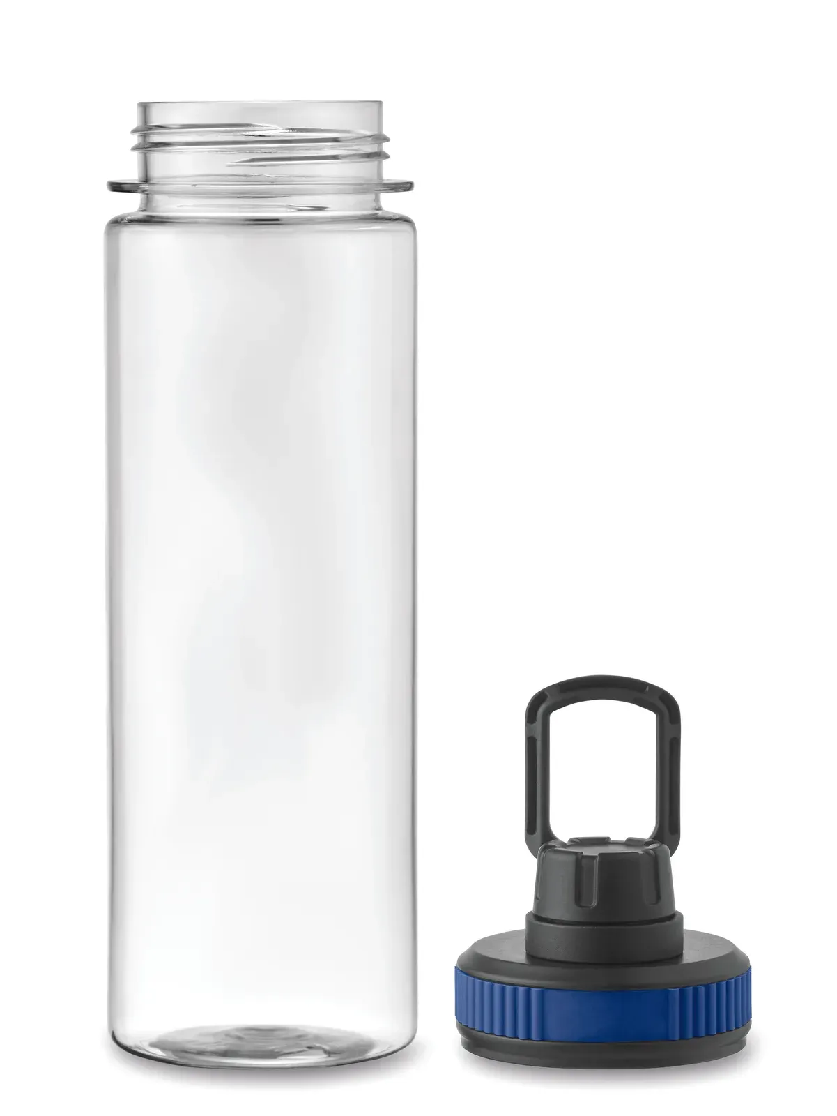 Tottle – Water Bottle in RPET with Removable Fruit Infuser with Carrying Handle and Leak Proof Lid — Blue