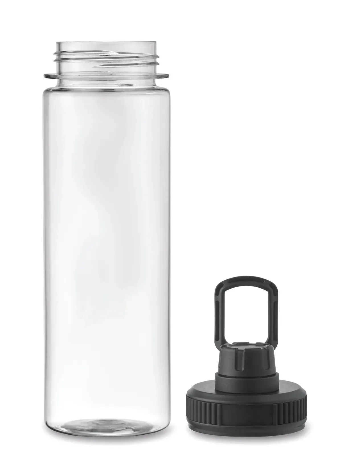 Tottle – Water Bottle in RPET with Removable Fruit Infuser with Carrying Handle and Leak Proof Lid — Black