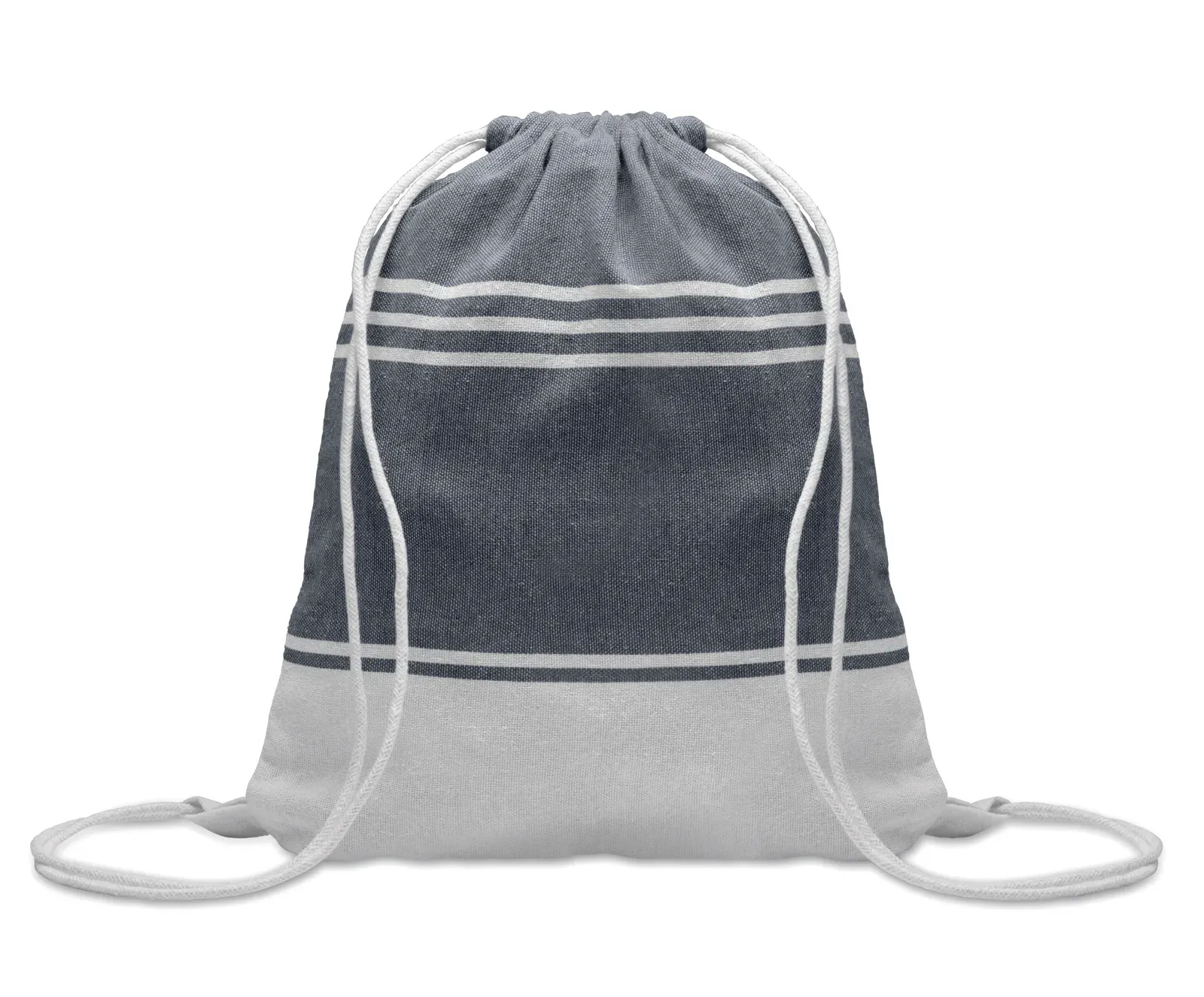 Hamma Recycled Cotton Hammam Towel & Drawstring Bag Set — Blue