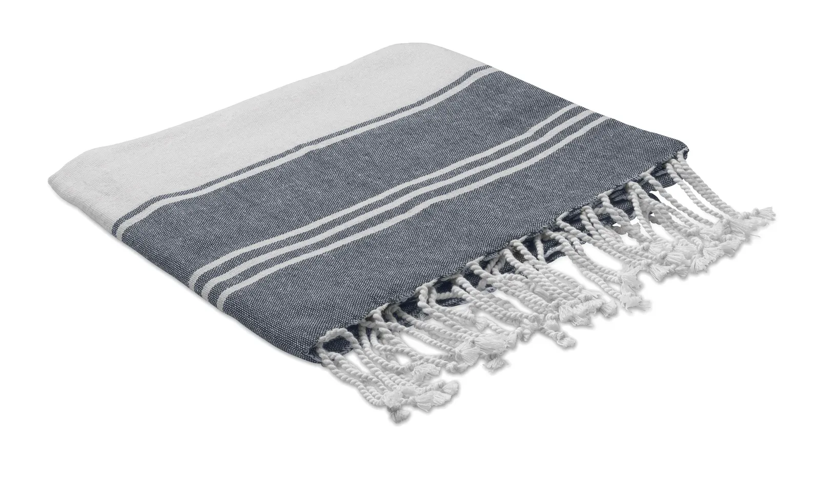 Hamma Recycled Cotton Hammam Towel & Drawstring Bag Set — Blue