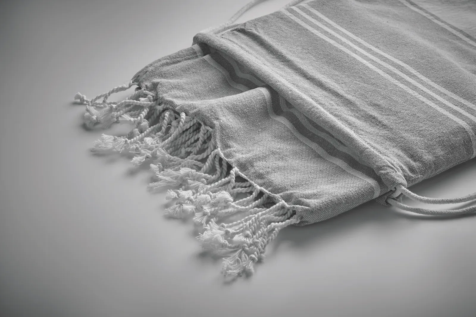 Hamma Recycled Cotton Hammam Towel & Drawstring Bag Set — Grey