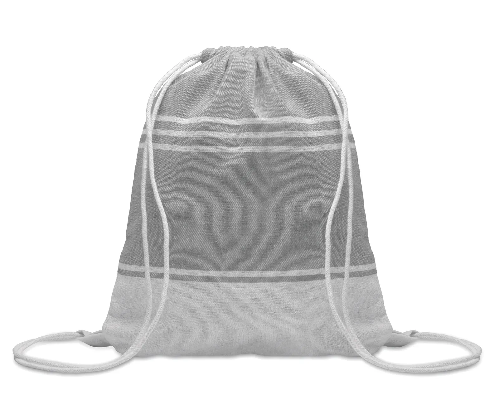 Hamma Recycled Cotton Hammam Towel & Drawstring Bag Set — Grey