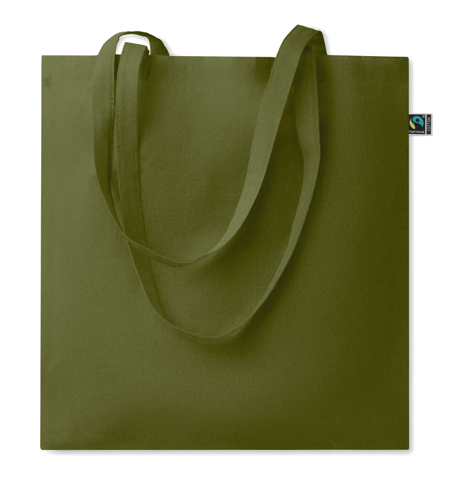 Cotton Shopping Bag Osole+ Colour with Long Handles 38X42 cm — Dark Green