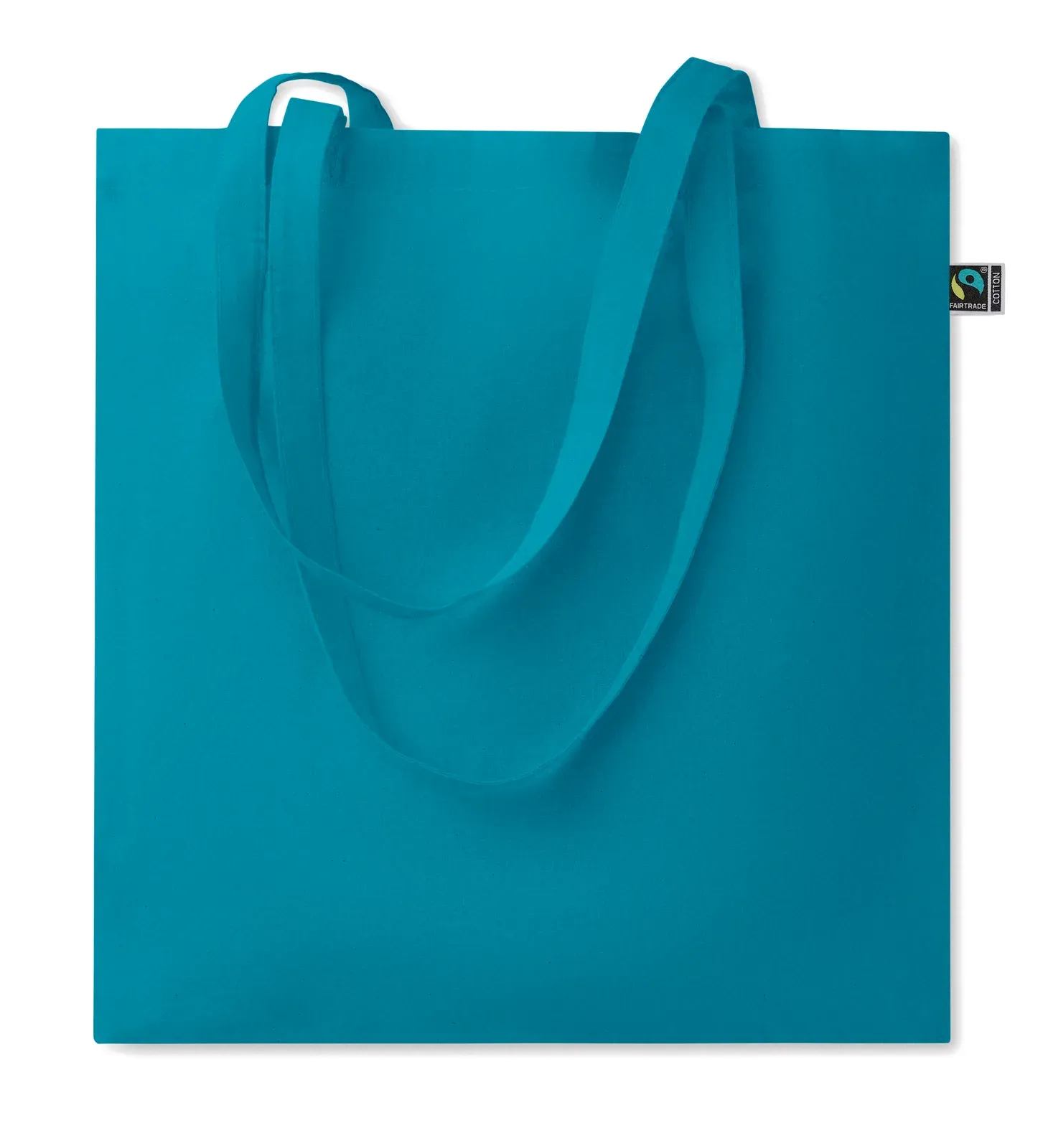 Cotton Shopping Bag Osole+ Colour with Long Handles 38X42 cm — Turquoise