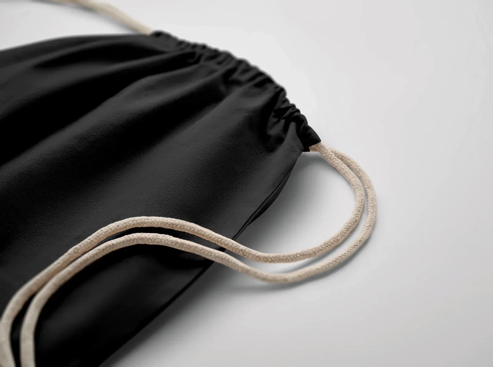 Cotton Drawstring Bag Osole Draw Colour with 180 Gr/M² 37X41 cm — Black