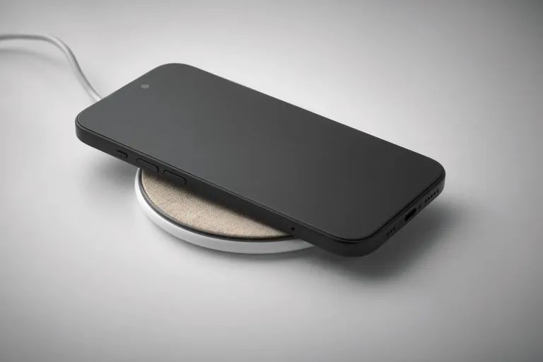 Cortless Wireless Charger – Recycled ABS with Cotton & Cork Detail