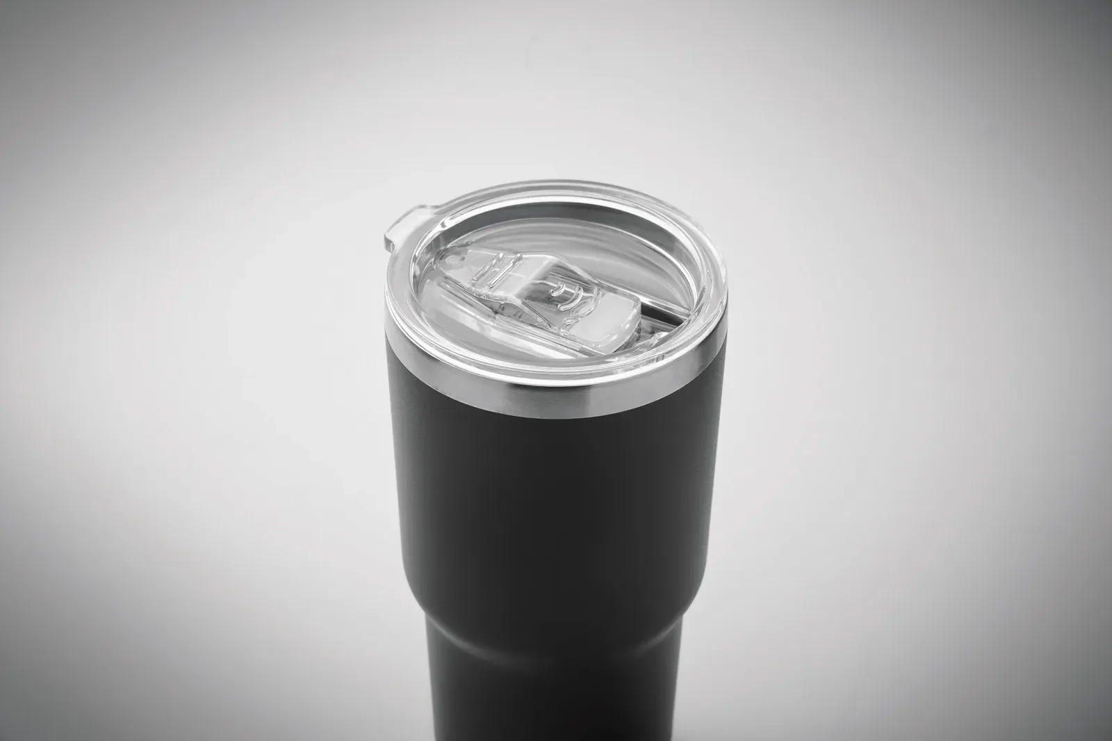 Sum – Double Wall in Recycled Stainless Steel (90% Recycled Stainless Steel and 10% Stainless Steel) Tumbler with PP Lid — Black