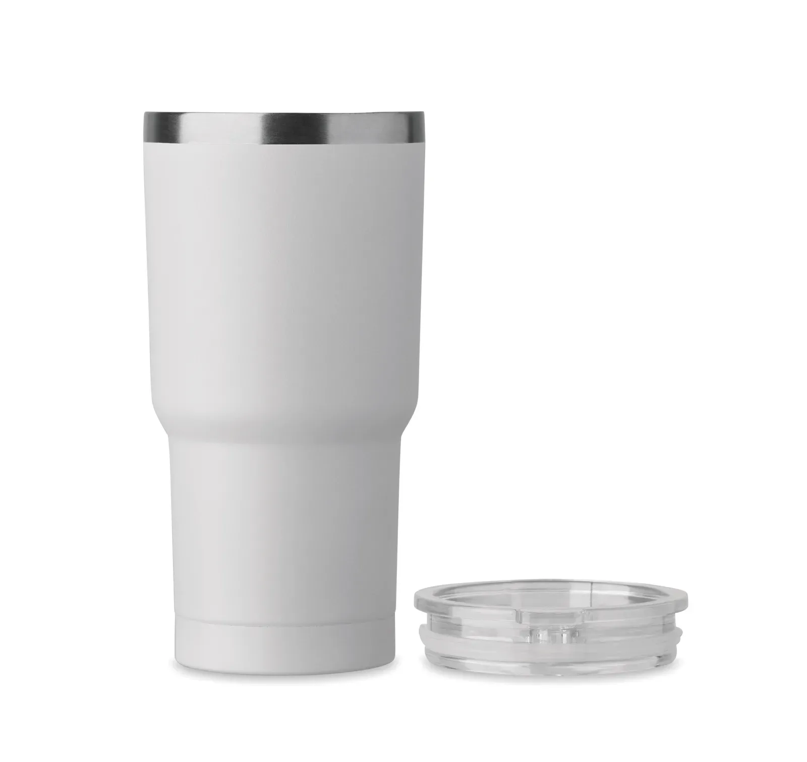 Sum – Double Wall in Recycled Stainless Steel (90% Recycled Stainless Steel and 10% Stainless Steel) Tumbler with PP Lid — White