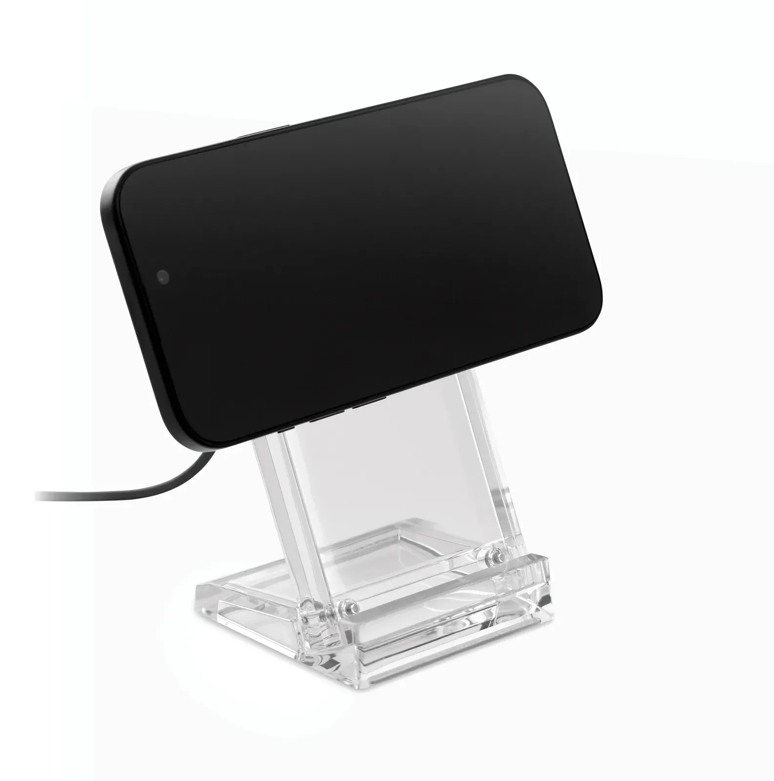 Cryl 15W Acrylic Wireless Charger with Phone Stand — Transparent