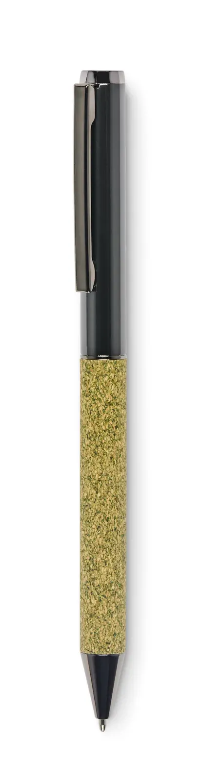 Chippewa Pen – Twist Metal Ballpen with Cork & Tea Grounds Fabric Barrel — Green