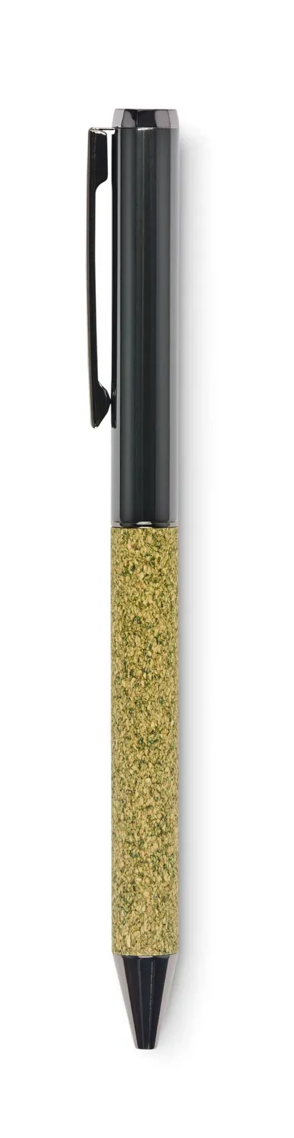 Chippewa Pen – Twist Metal Ballpen with Cork & Tea Grounds Fabric Barrel — Green