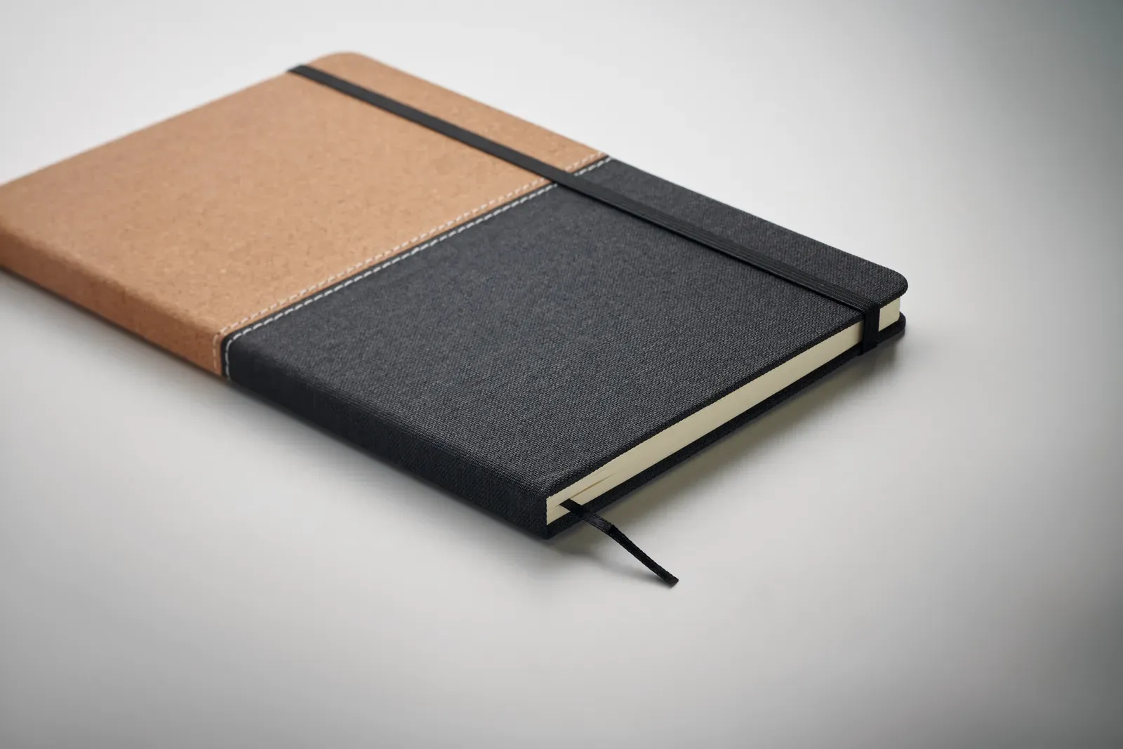 Cadeau 3-Piece Gift Set – RPET & Cork Notebook, Aluminium Pen & 500ml Bottle, FSC-Certified — Black