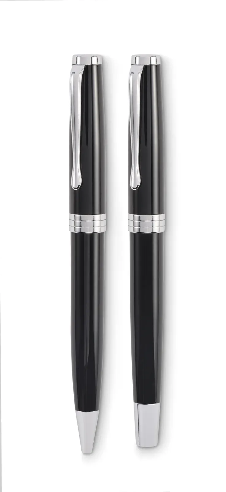 Lyon Set Recycled Stainless Steel Pen Duo – Gift Boxed — Black