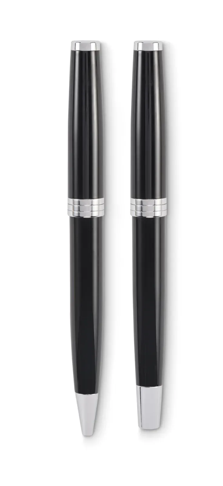 Lyon Set Recycled Stainless Steel Pen Duo – Gift Boxed — Black