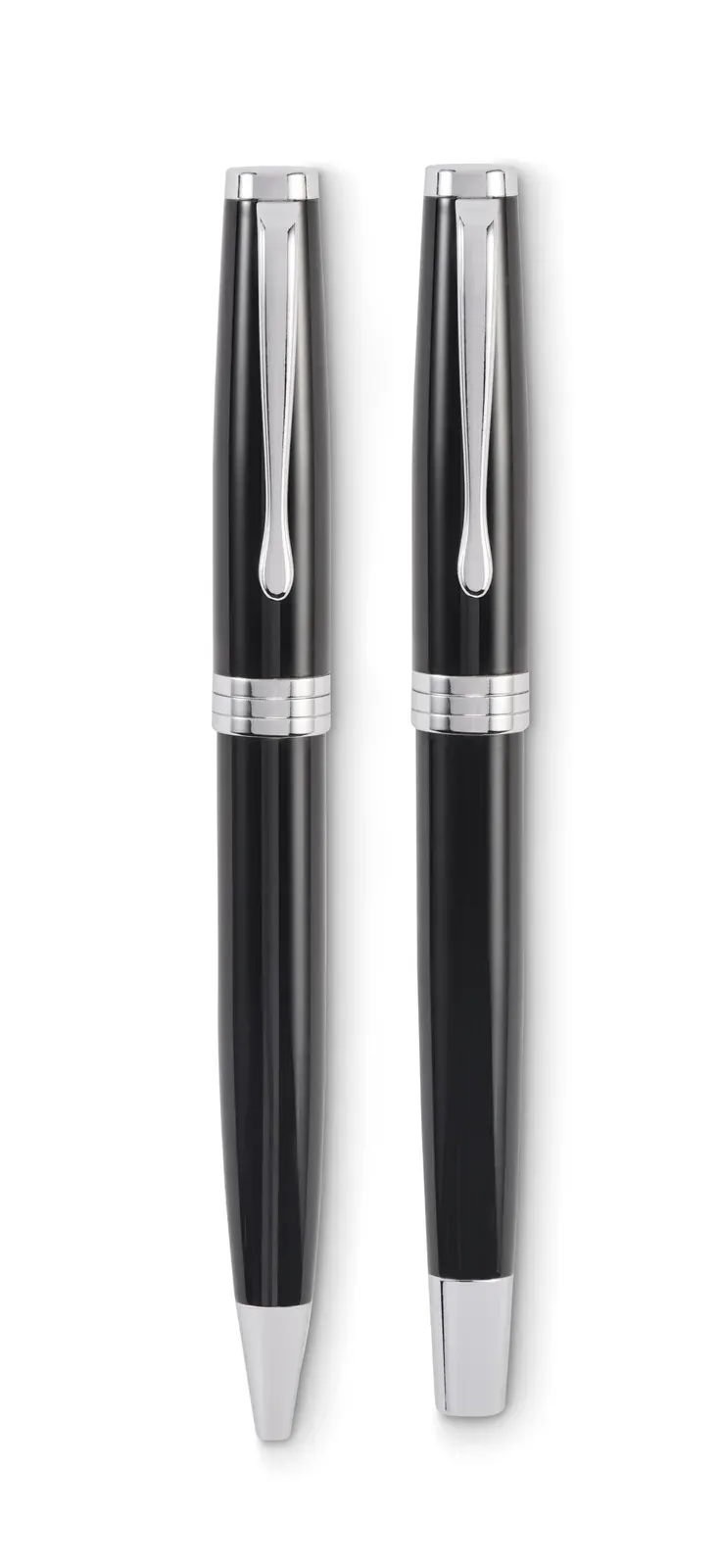 Lyon Set Recycled Stainless Steel Pen Duo – Gift Boxed — Black