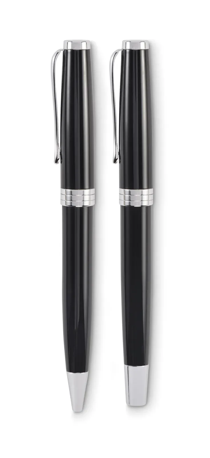 Lyon Set Recycled Stainless Steel Pen Duo – Gift Boxed — Black
