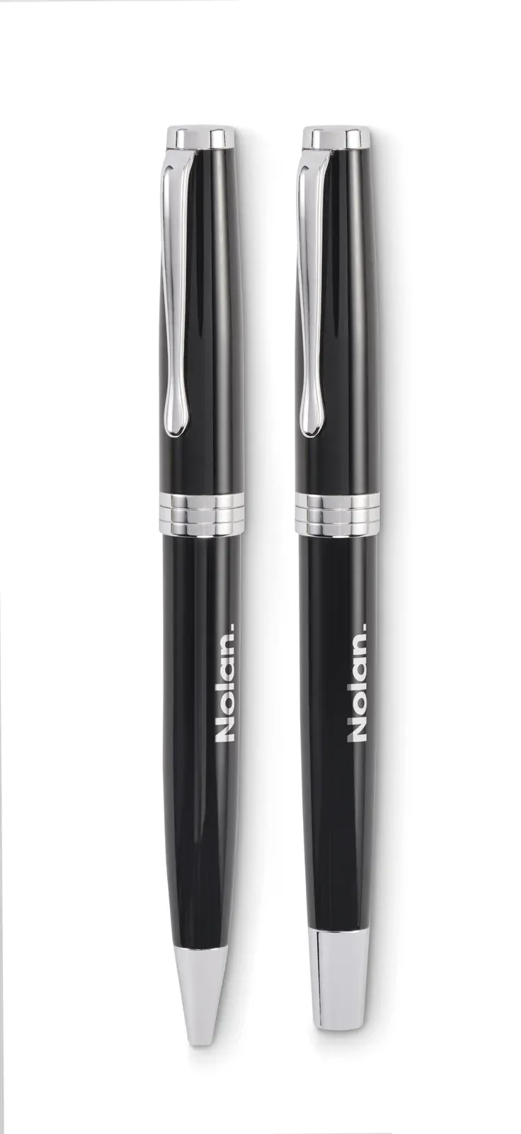 Lyon Set Recycled Stainless Steel Pen Duo – Gift Boxed — Black