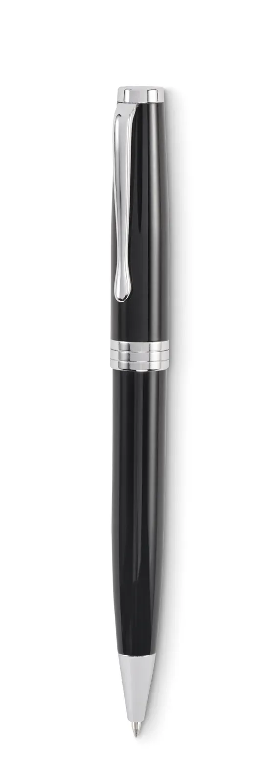 Lyon Recycled Stainless Steel Twist Pen – Gift Boxed — Black